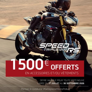 1.500€ d'avantage client pour l'achat d'une Triumph Speed Triple 1200 RS neuve